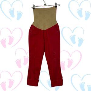 Jessica Simpson Red Maternity Jeans Size M | Stretchy Belly Panel | Comfy